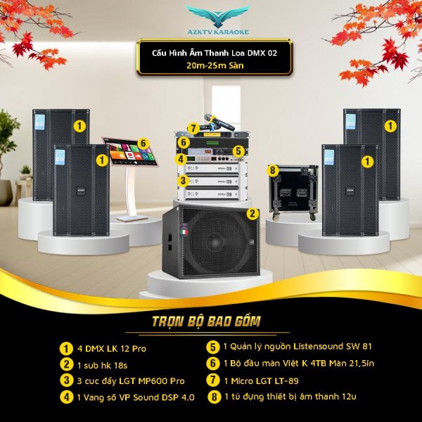 Dàn karaoke kinh doanh DMX 02 cho phòng 20-25m2