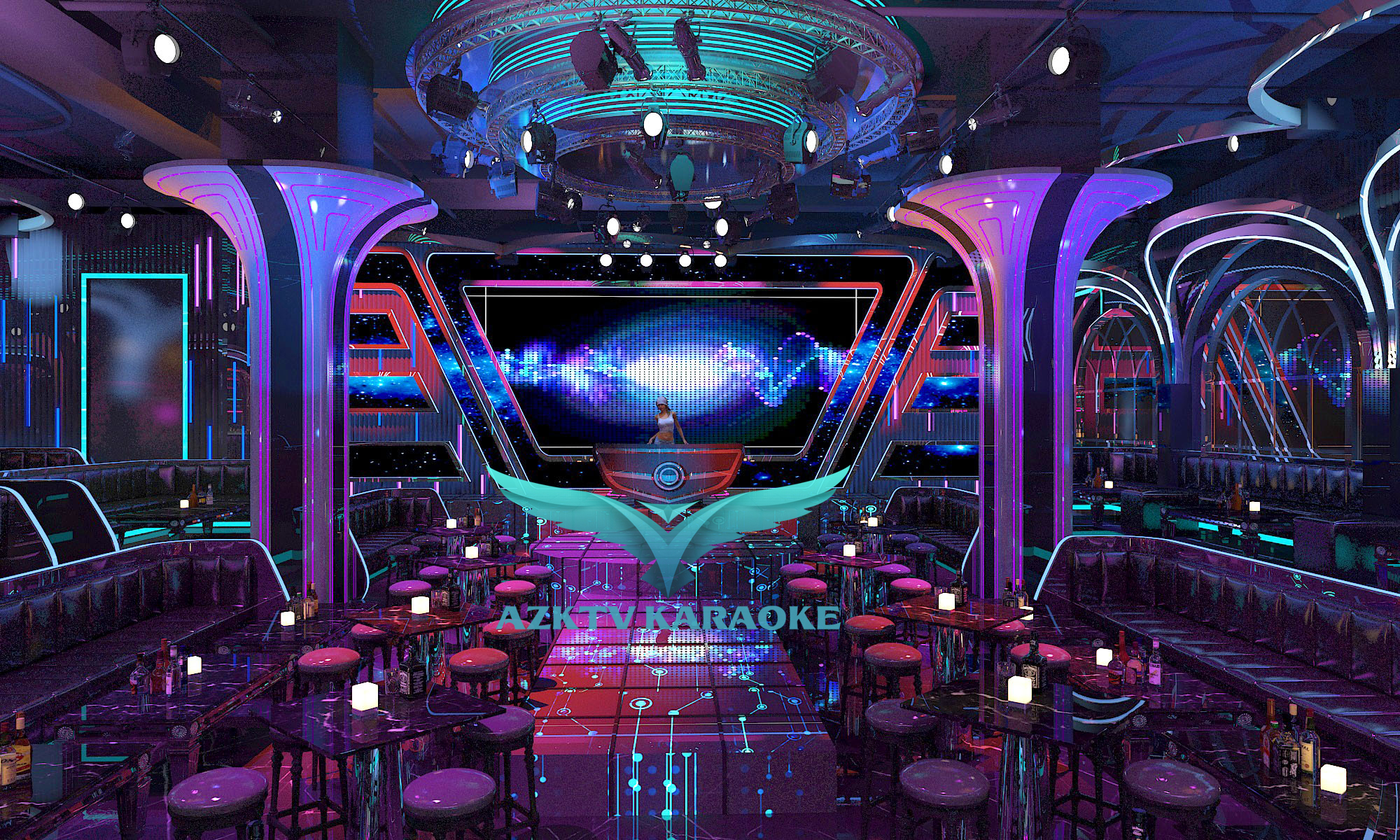 Thiết kế - trang trí nội thất phòng karaoke chuyên nghiệp AZKTV