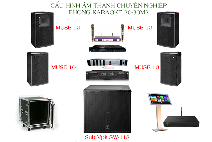 Dàn loa hát karaoke chuyên nghiệp chất lượng cho phòng hát diện tích 25-30m2