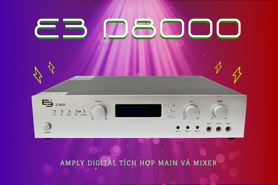 Amply liền vang số E3 D8000
