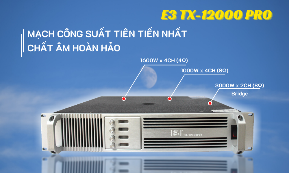 Cục đẩy công suất E3 TX12000 Pro sở hữu hiệu suất vượt trội
