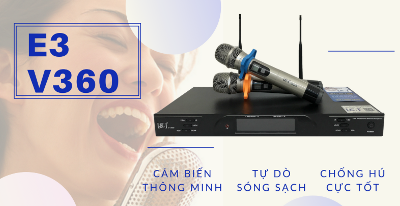Micro không dây E3 V360 chính hãng