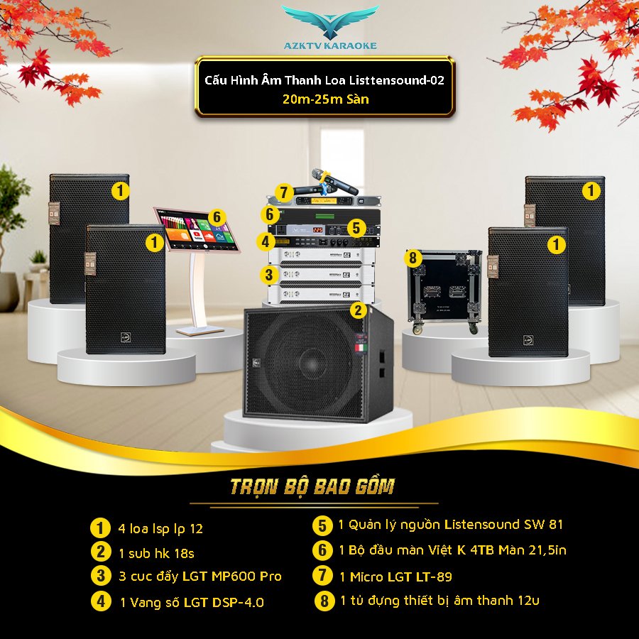 Dàn âm thanh karaoke kinh doanh Listensound 02 cho phòng 20-25m2