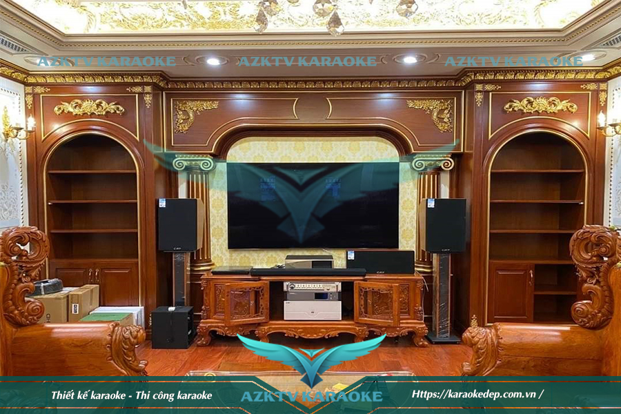 Phòng karaoke gia đình cao cấp với dàn âm thanh 7.1 hát và xem phim chỉ 163 triệu.